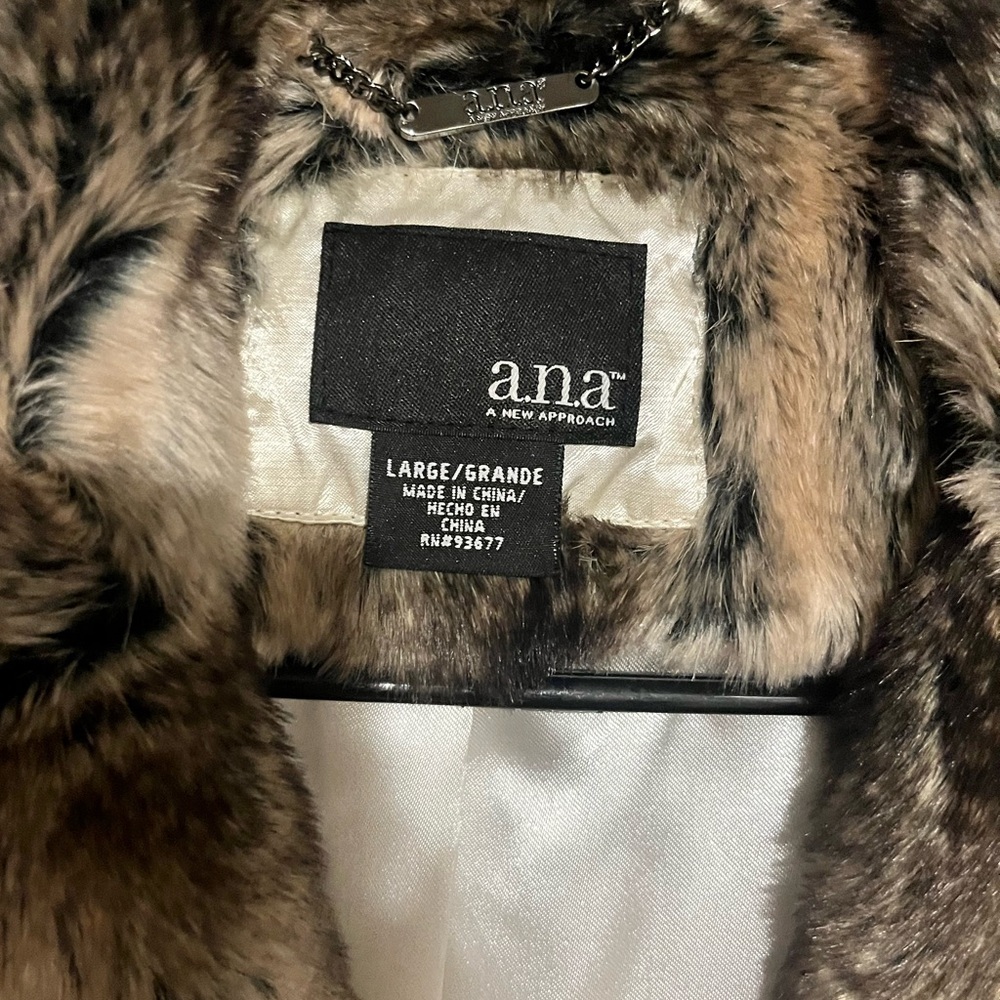 a.n.a Cream Jacket with Brown Faux Fur Trim - Picture 7 of 10